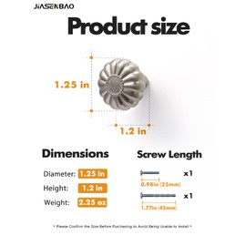 JIASENBAO Brushed Nickel Cabinet Knobs 10 Pack Silver Drawer Pulls Kitchen Cupboard Bathroom Dresser Cabinet Hardware Handles Zinc Alloy