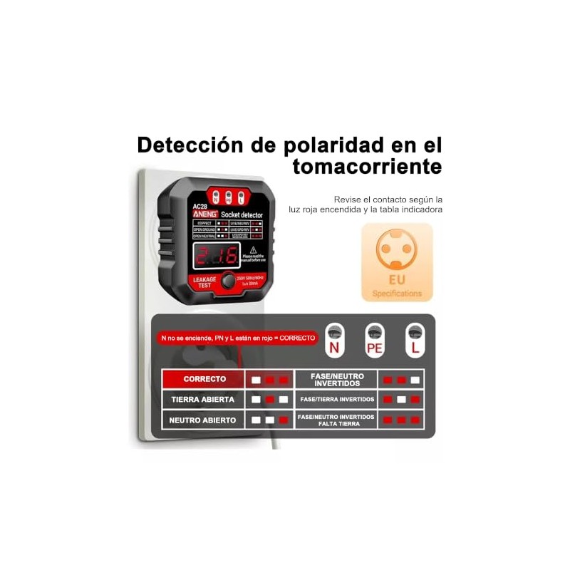 Kit Multímetro 4 in 1 con Pinza, Detector Voltaje y