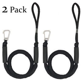 Bungee Dock Lines Shock Bungee Docking Rope Stretchable Boat Accessories Mooring Rope with Clip and Foam Float Perfect for Jet Ski, SeaDoo, Yamaha WaveRunner, Kayak, Pontoon(4ft -5.5ft)-2 Pack