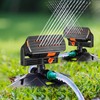 Reallnaive 2 Pcs Adjustable Oscillating Sprinkler 4 Way ABS Lawn
