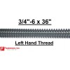USA 3/4"-6 x 36" Acme Threaded Rod Left Hand LH