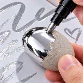 2-Pack Metallic Mirror Marker Pens for DIY Art – Chrome & Gold Permanent Paint Pens for Crafts, Lettering & Creative Projects