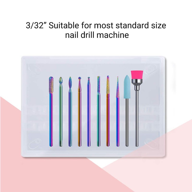 MelodySusie Diamond Bits Set Professional Grinding Body Grinding Head Nail