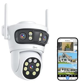 Movols Guard your home Wireless Security Camera 3 Lens 5G/2.4G WiFi 6MP Triple Lens Camera,2K HD PTZ Dome Cameras with Automatic Cruise, Color Night Version, Motion Detection
