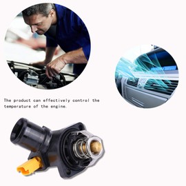 Aramox Engine Coolant Thermostat with Housing for Peugeot 206 207 SW 1007 Bipper Tepee Citroen C2 C3 Fiat Fiorino Qubo OE: 1336Z2