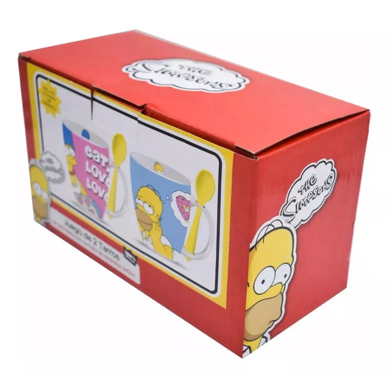 Fun Kids Dúo Tazas Cerámica Homero Marge Simpson Cuchara 310ml