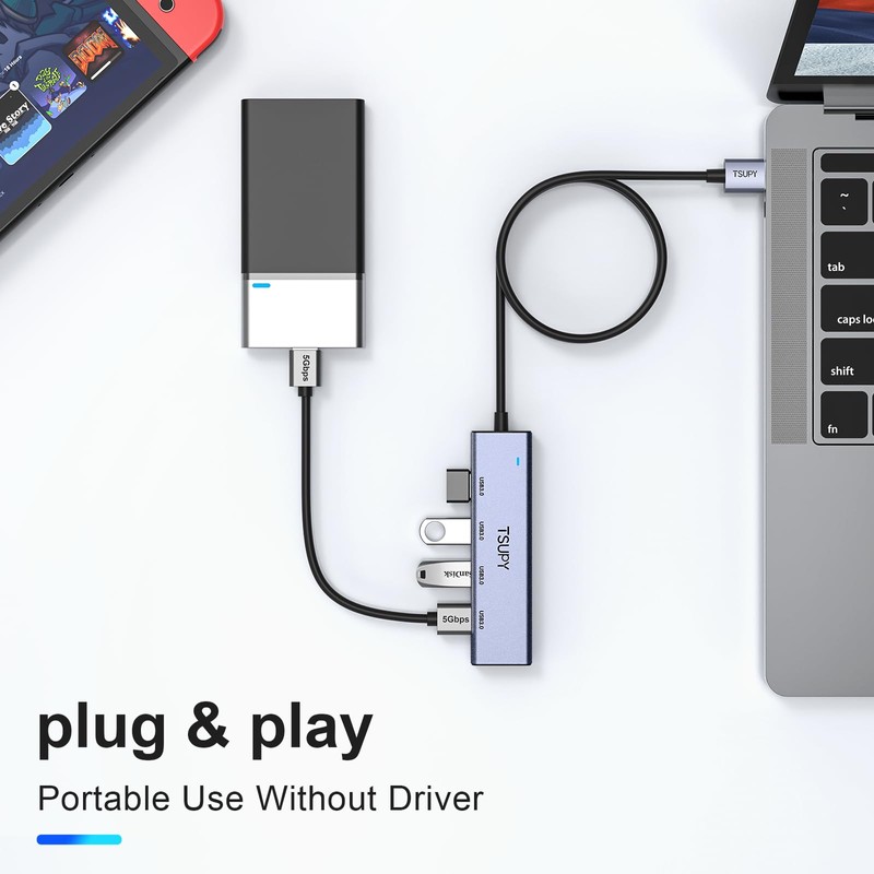 USB 3.0 HUB, TSUPY USB Splitter with 5 USB Ports
