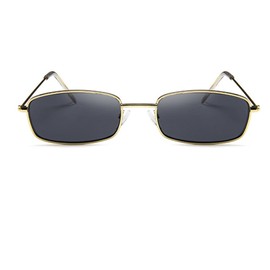 Armear Small Metal Frame Square Sunglasses Non Polarized Lens (Gold/smoke, 50)