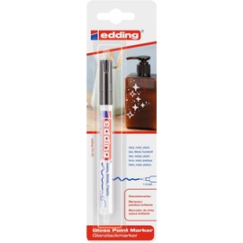 edding 751 gloss paint marker - black - pack of 1 paint marker - round nib 1-2 mm - paint pen for glass, pebbles, wood, plastic, paper - waterproof, high coverage