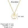 Aimber 18K Gold Plated Hexagon Initial Necklace 12 Zodiac Sign
