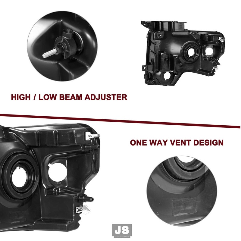 JSBOYAT Headlight Assembly with Bulbs Replacement for 2009-2014 Ford F150