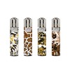 4 X CLIPPER LIGHTERS (SAFARI PATTERN)