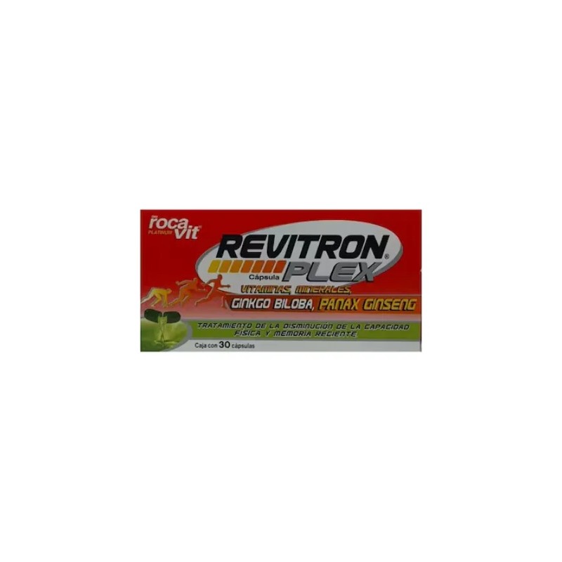 Revitron Plex C/30 Cápsulas. Ginkgo Biloba, Panax Ginseg