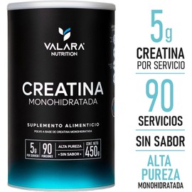 Valara Creatina Monohidratada de Alta Pureza sin Sabor | 450g | 90 servicios | 5 gr por Porción