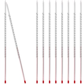 Relaxweex 10 Pcs General Purpose Lab Thermometer 12 Inch Total Immersion Glass Liquid Thermometer -20 to 150℃ Liquid in Glass Thermometer for Laboratories, Universities, Food and Beverage Processing