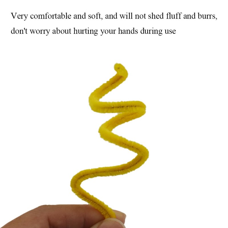 HAHIYO 12inches*6mm Yellow 70PCs Pipe Cleaner Craft Chenille Stem Extra