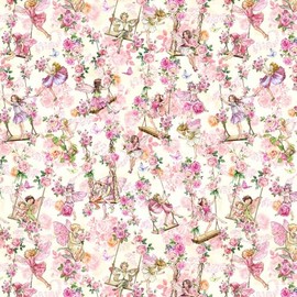 Michael Miller Spring Songs - Flower Fairies by Cicely Mary Barker DDC12250 Cream Garden Swings Cotton Quilting Fabric