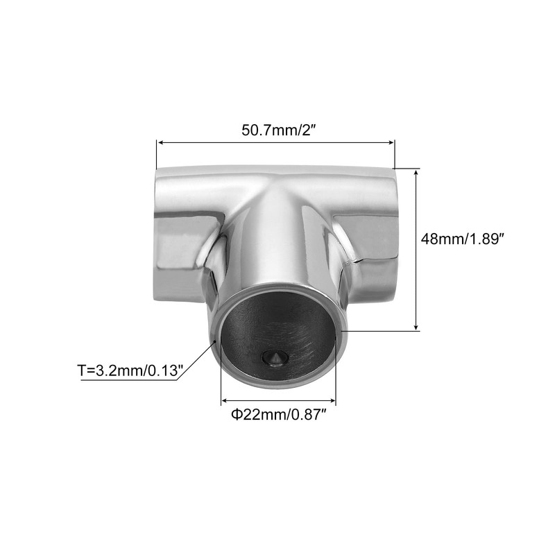 uxcell 4 Pcs Boat Handrail Fitting, 3-Way Pipe Connector Marine