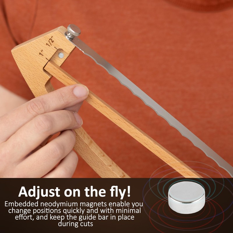 Adjustable Bread Knife for Homemade Bread with 1/2" and 1"