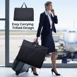 MISSLO 43" Gusseted Garment Bag Cover Breathable Suit Bag for Men Women Travel Hanging Dress Clothes Carrier with Two Mesh Storage Pockets, Black