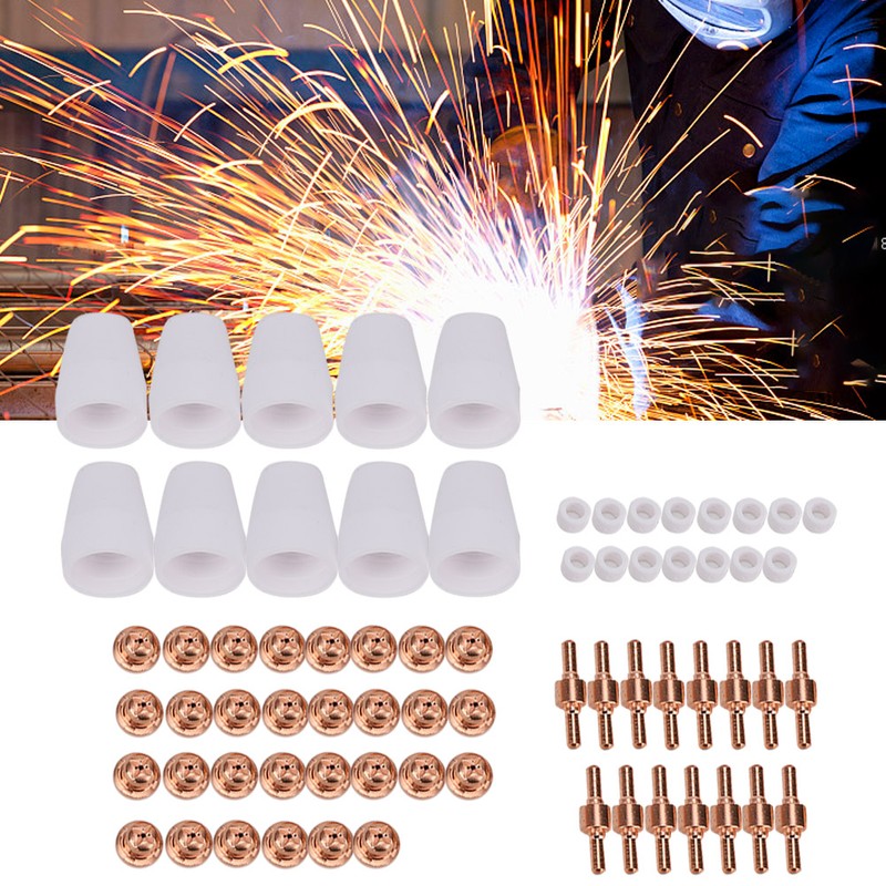 70pcs Plasma Shield Cup Electrode Tip Gas Ring Fit for