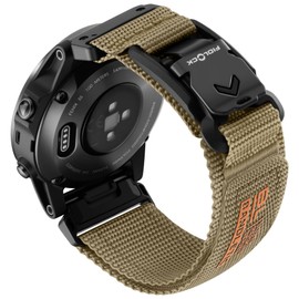 Bandletic Compatible with Garmin Instinct 2S Watch Bands, 20mm Quick Fit Rugged Soft Nylon Strap with Magnetic Fidlock V-Buckle for Fenix 8 43mm/7S Pro/6S/5S Plus/Epix 2 Pro 42mm, L-Khaki