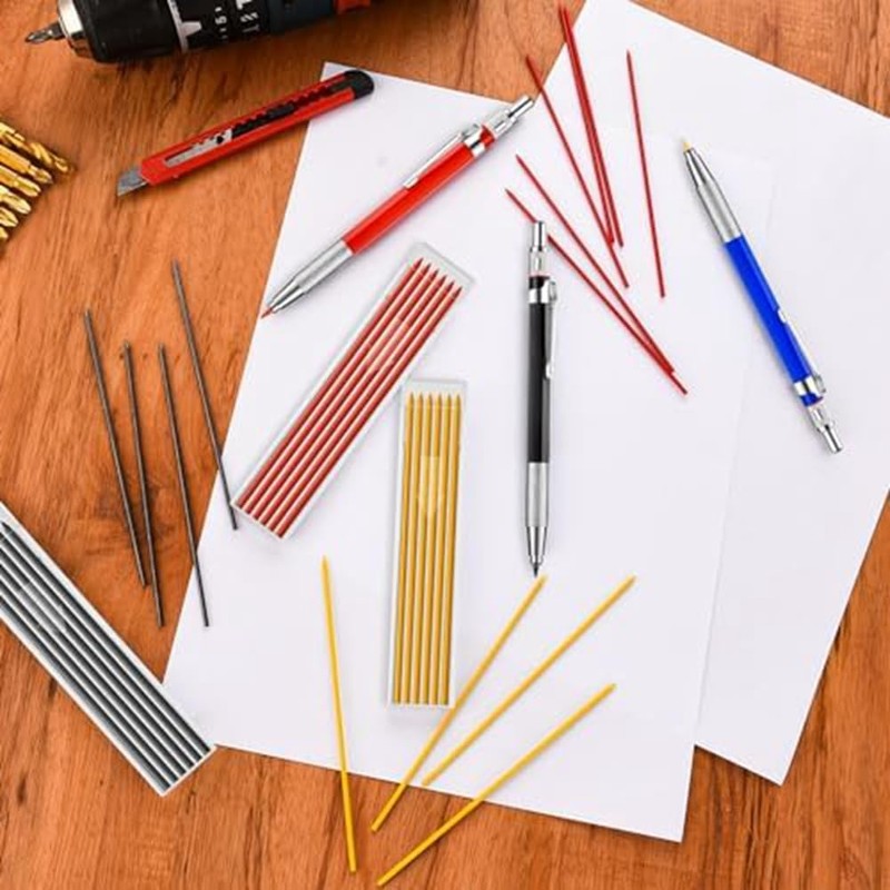 Lyaciomn Welding Pencil with Round Lead Set Metal Welding Marker