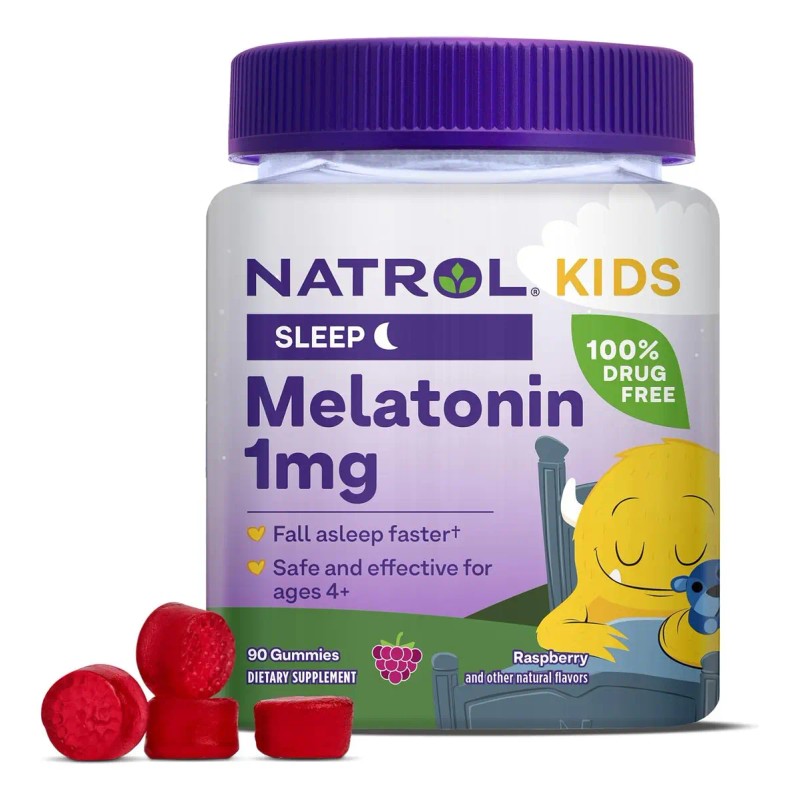 Natrol Kids Melatonina Niños 1mg Gomitas Sueño Frambuesa