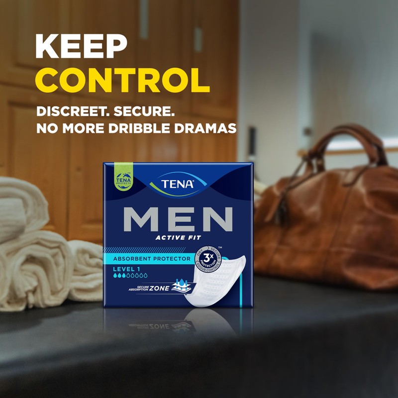 Tena Men Active Fit Absorbent Protector, Level 1 (12 Count)