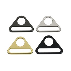 Bluemoona Zinc Alloy Round Hole Triangle D-ring Adjustment Buckle for Bag Strap Webbing, Light Gold, 1 inch