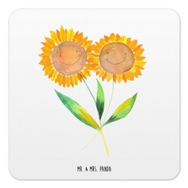 Mr. & Mrs. Panda 10er Set Untersetzer Set Blume Sonnenblume - Geschenk, Tischuntersetzer, Tassenuntersetzer, Garten, Pflanzen, Frühlings Deko,