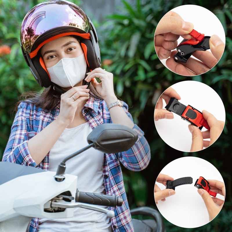 RMISODO 4 Pieces Motorcycle Helmet Buckles Clip Plastic Motor Bike