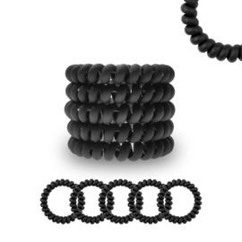 Specora - Spiral Haargummi 5er Pack - 5cm TPU schwarz matt