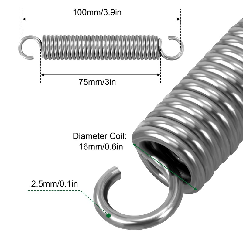 GUNGY Tension Springs with Hooks Stainless Steel Tension Spring Tension