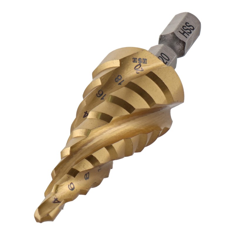 Sankyo Corporation H&H 4-Blade Titanium Step Drill, 9-Step, 0.1-0.8 inches
