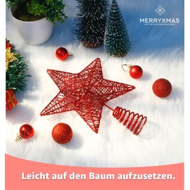 Christmas Tree Topper Star - Tree Topper & Christmas Tree Topper for Christmas Tree & Christmas Tree for Christmas (Red)