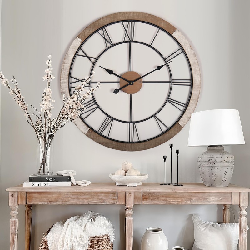 Oakrain Wall Clock for Living Room Decor, 27.5'' Big Clock