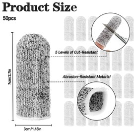 50 Pieces Cut Resistant Finger Covers Protector for Fingertips, Reusable Finger Cots Finger Sleeve, Finger Protector for Kitchen Work