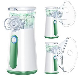 Portable Nebulizer - Nebulizer for Adults and Kids, Nebulizer Machine for Adults and Kids with 3 Nebulizer Masks and Adjustable Nebulization Rate, Handheld and Easy to Use - Color: Grey
