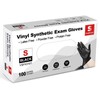 Schneider Black Vinyl Synthetic Exam Gloves, 4 Mil, Small, Disposable