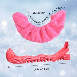 Heloner 2 Pairs Ice Skate Guards, Adjustable Figure Skate Blade Protector and Soft Skate Blade Cover, Youth Hockey Figure Skating Protectors for Girls Boys （Pink）