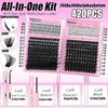 YIDUO Lashes Clusters Kit 200D+300D+Spikes+Bottom Cluster Lash Extensions Kit with