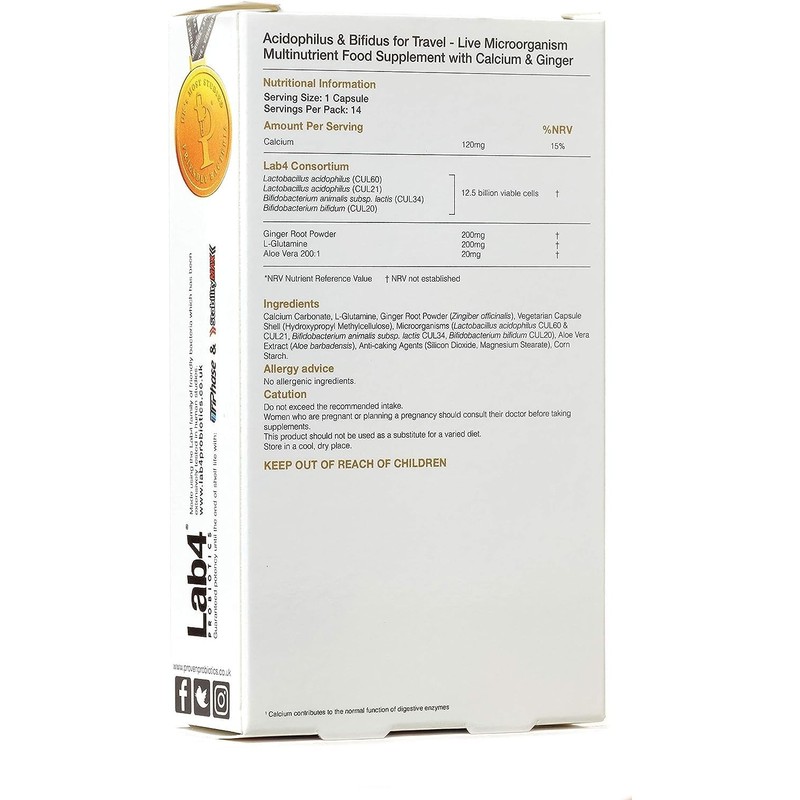 Proven Probiotics Acidophilus and Bifidus for Travellers Capsules - Pack