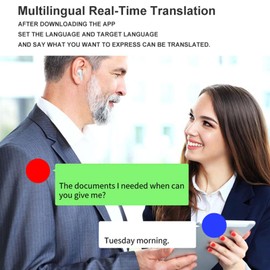 Language Translator Earbuds, 144 Languages Online, TWS Bluetooth Monaural Binaural Voice Translator, Support Music Calling, for Travelling Learning (White)