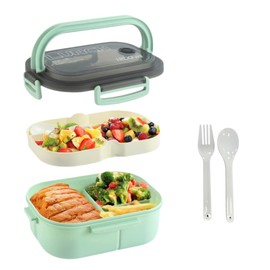 IOLOYU Bento Box, Rice Box, 2-Tier Bento Box, Large Capacity Bento Box, 47.2 fl oz (1,200 ml), Women, Men, Elementary School Students, High School Girls, Picnic Bento Box, Food Container, Easy to