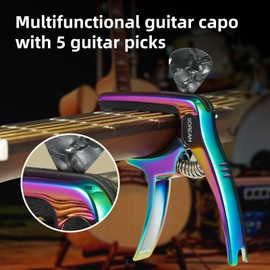 SDREAM Guitar Capo for Acoustic and Electric Guitar, Clamp Clip Accessories with 5 Picks(Red)