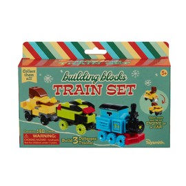 Toysmith Building Blocks Train Set, Build 3 Different Trains from 148 Pieces, Miniature Engine & Railway Cars, Interactive DIY Toys, Great Gift for Boys and Girls, for Ages 5+