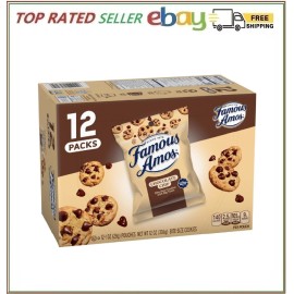 Famous Amos Classic Chocolate Chip Cookies, 1 Ounce Bag (Pack of 12)