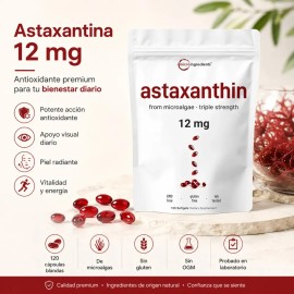 Astaxantina 12 Mg 120 Softgels Microalgas Apoyo Antioxidante