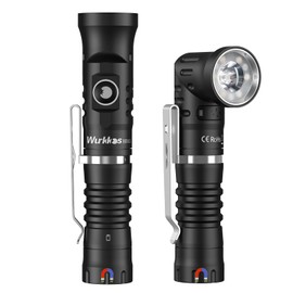 Wurkkos HD11 Right Angle Flashlight with Red Light, 1800 Lumens 90 Degree Spotlight & Floodlight EDC Flashlight, IP68 Waterproof for Working Outdoors